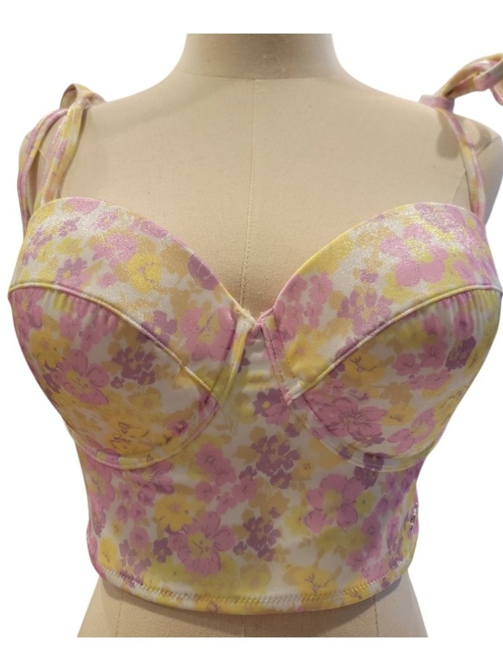 NWOT VS PINK Swim Tankini Pink, Yellow, White M-DD